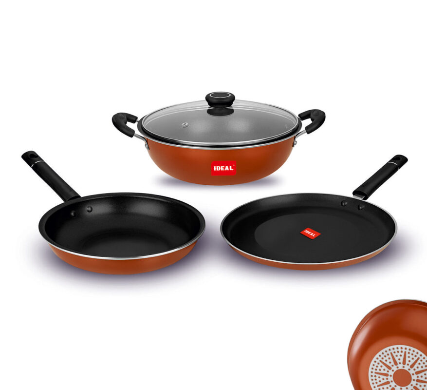 Kitchen & Dining, FESTIVE OFFER!!NEW 4-Piece Gift Set Which Includes NONSTICK  DOSA TAWA,NONSTICK FRY PAN,NONSTICK KADAI AND STAINLESS STEEL LID